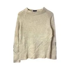 バーバリーゴルフ　ラムウールニットセーター　レディース　アイボリー　日本製