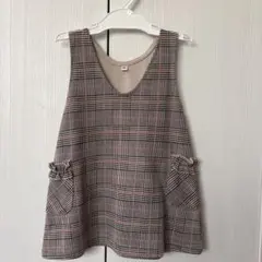 チェック柄フリルワンピース フォーマル 90cm