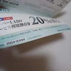 スーパーLABO 20%割引券　VTホールディングス株主優待券