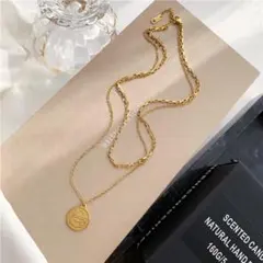 コイン　ネックレス　18金　新品　金属アレルギー対応　k18 デート　結婚式