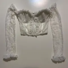 超美品　MISSPAP ホワイト レース フリル ビスチェ