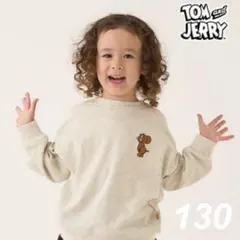 ビールーム トムとジェリー 毛玉バイバイ裏毛 刺しゅう&プリントスウェット130