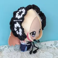 〈ブラック×ホワイト〉ぬい服　ヘッドドレス　にじぬい　ちびぐるみ