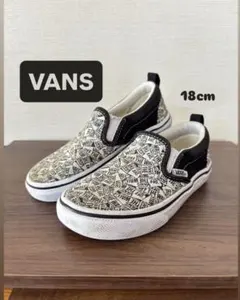 VANS バンズ キッズ スリッポン 18cm ロゴ柄 子供スニーカー 靴