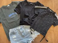 半袖Tシャツ＆ミニT×2＆ショートパンツセット/140〜150cm