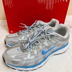 【新品】NIKE P-6000 ナイキ スニーカー シルバー 水色 メンズ