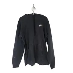 【希少】ナイキ スウェットパーカー M ブラック ワンポイント刺繍ロゴ 管理