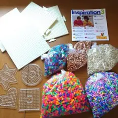 ボーネルンド Hamaビーズ アイロンビース ビース&プレート8枚 図案集