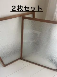 昭和レトロ型板ガラス このは2㍉約600㍉×390㍉ 4枚セット建具DIY 