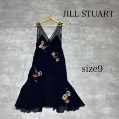 JILL STUART 花柄 シルク ノースリーブ ドレス ワンピース 9のサムネイル