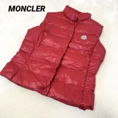 美品✨MONCLER ダウンベスト　レディース　赤色　サイズ2 ロゴマーク