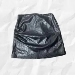 ꒰ SHEIN ꒱ レザー タイトスカート ブラック Mサイズのサムネイル