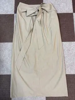 Amiur skirt ウエストリボン スカート ベージュのサムネイル