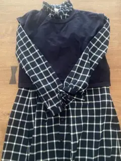 pom ponette AMI ベストつきチェックワンピース　Ｌ（160）