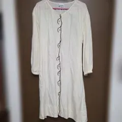 Jocomomola アイボリー ロングシャツワンピース