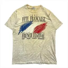 90s ヘインズ 1991 フランス祭り Tシャツ 半袖 古着 メンズ Lのサムネイル