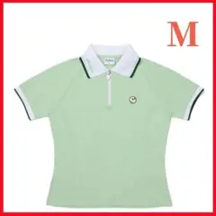 薄緑L マルボンゴルフ ポロシャツ Malbon Golf シャツ ハーフジップ