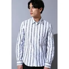 ZERO by TORNADO MART　先染めムラストライプジャカードシャツ