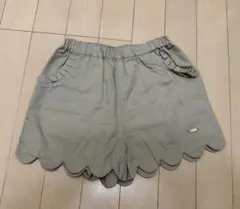 【petit main】プティマイン スカラップショートパンツ カーキ120㎝