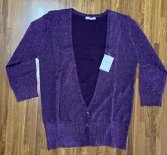 Angel Hills パープル カーディガン/レディース LL/新品未使用品