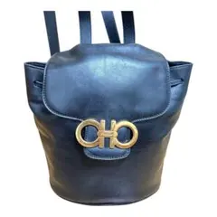Salvatore Ferragamo ガンチーニ レザー リュック ブラック