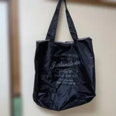 ロゴ入り ブラック トートバッグ