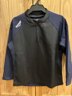 デュアリグ　スポーツ　ハーフジップ　速乾　トレーニングウェア　紺色　黒　襟なし