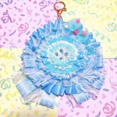 痛ロゼット　ロゼット　缶バッジ　オタ活　推し活グッズ　痛ば　手縫い　ブルー