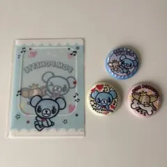 ナルミヤ　ポンポネット　刺繍缶バッジ クリアファイル A6