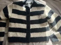 ZARA ボーダー　ニット　カーディガン