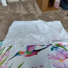 ハチドリと花柄 掛け布団カバー