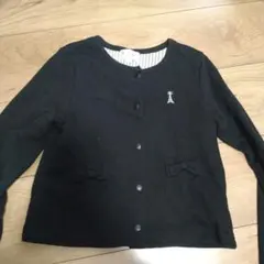 黒いリボン付きカーディガン 130cm