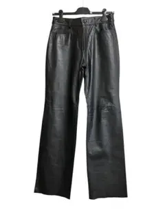 ブラックレザー フレアパンツ