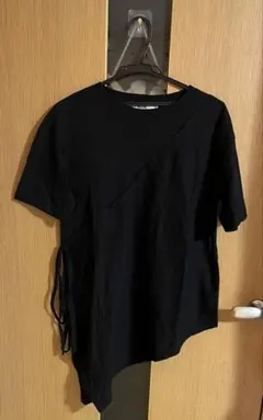 AZUL BY MOUSSY アシメヘムサイドリボンTシャツ M ブラック 黒のサムネイル