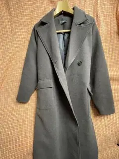 グレー ベルト付き ロングコート Fサイズ