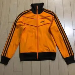 ヴィンテージ万国旗adidasジャージジャケットMレディースORANGE送料込み