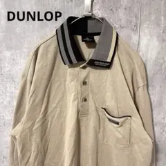 DUNLOP ポロシャツ ゆったり カジュアル 長袖 ポケット付き