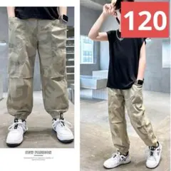 キッズカーゴパンツ（120サイズ/カーキ）ボトムスこどもカモフラ子供服109