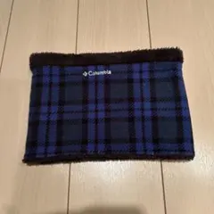 Columbia ネックウォーマー 青と黒のチェック柄