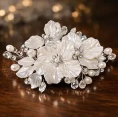 ブライダル ヘアアクセサリー パール フラワー 花 ウェディング結婚式前撮り63