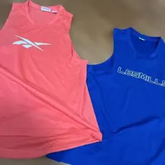 リーボック　レズミルズ　タンクトップ3枚セット　xl oサイズ　ゴールドジムのサムネイル