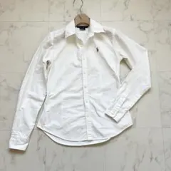 ラルフローレン コットン 長袖シャツ ホワイト 白　　スリムフィット　ポニー