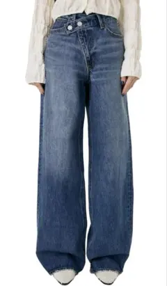 MOUSSY CROSS WAIST WIDE STRAIGHT