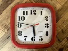 スペースエイジHOBBY QUARTZ レトロ赤い掛時計 日本製