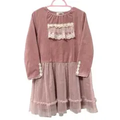 スーリー　コーデュロイ ワンピース 120cm レース　花柄　発表会　ドレス