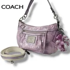 COACH　ポピー　シグネチャー　グルーヴィー　2way バッグ　ピンク