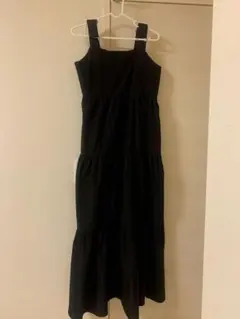 GRL ブラック キャミワンピース ロング