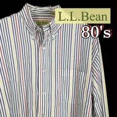 エルエルビーン ストライプ シャツ 80s 90s 古着 used L USA