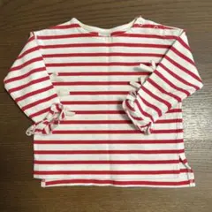 petit main 赤白ストライプ 長袖カットソー 美品