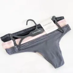 Calvin Klein 下着 レディース Tバック S 3P ウエストロゴ入